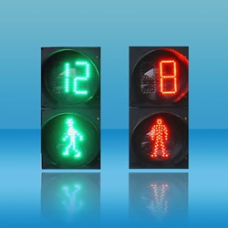 Two unit dynamic pedestrian lights with double color countdown