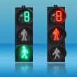 Three unit dynamic pedestrian lights with double color countdown