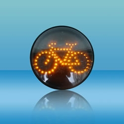 LED yellow bicycle traffic lights set