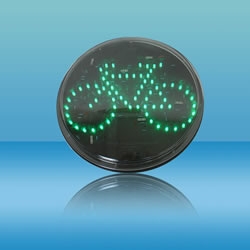 LED green cycling traffic lights group