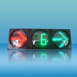 300mm an arrow with countdown to a combination of three unit LED traffic lights